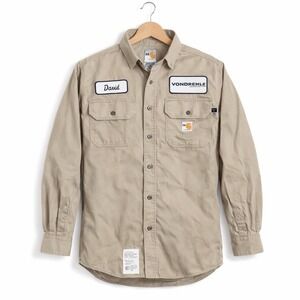 Carhartt FR Flame Resistant Work Shirt Men's L Button Down Long Sleeve Utility
